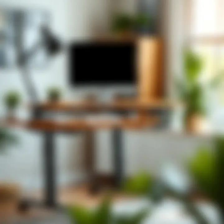 Adjustable Height Ergonomic Desk Ergonomic workspace featuring an adjustable height computer desk