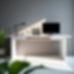 Minimalist computer desk design showcasing sleek lines and functionality