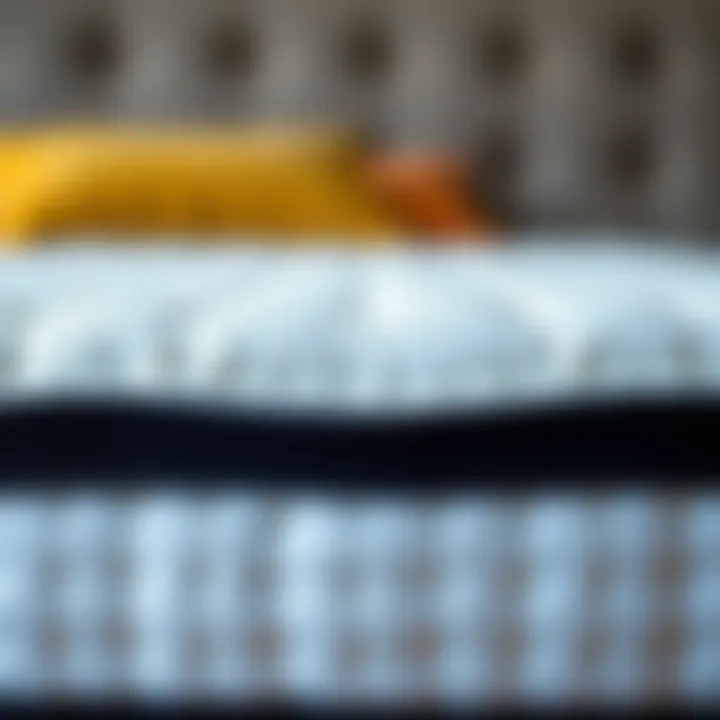 Close-up of mattress features focusing on comfort layers and support systems.
