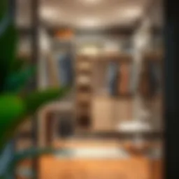 Stylish closet shelving showcasing various storage solutions