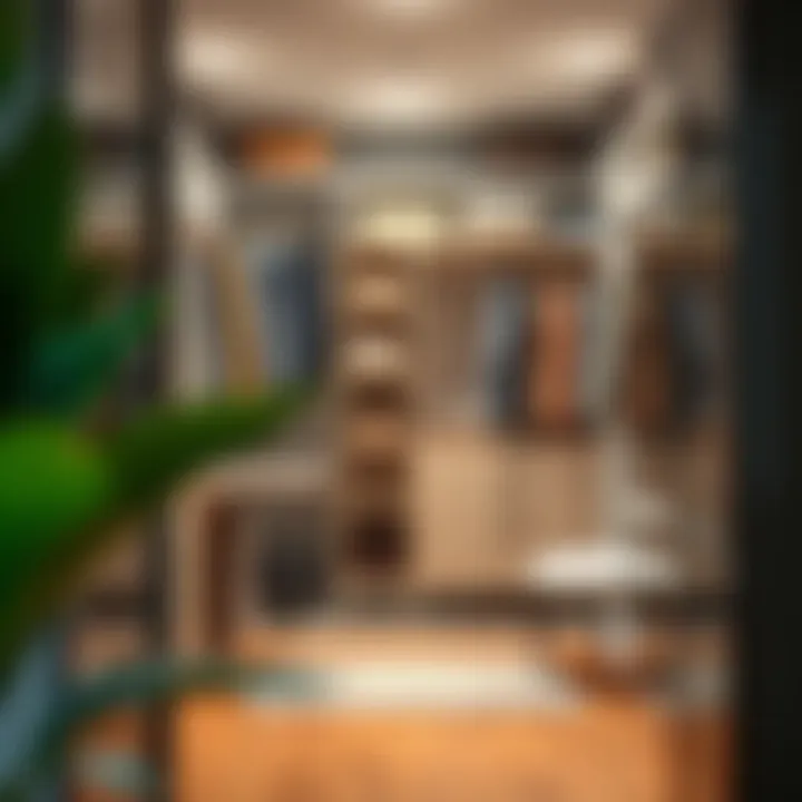 Stylish closet shelving showcasing various storage solutions