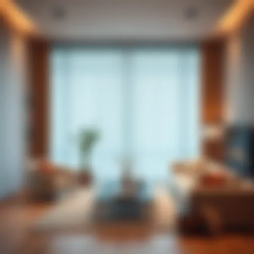 Elegant living room featuring Amazon vertical blinds