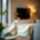 Stylish square cloth storage bins in a modern living space