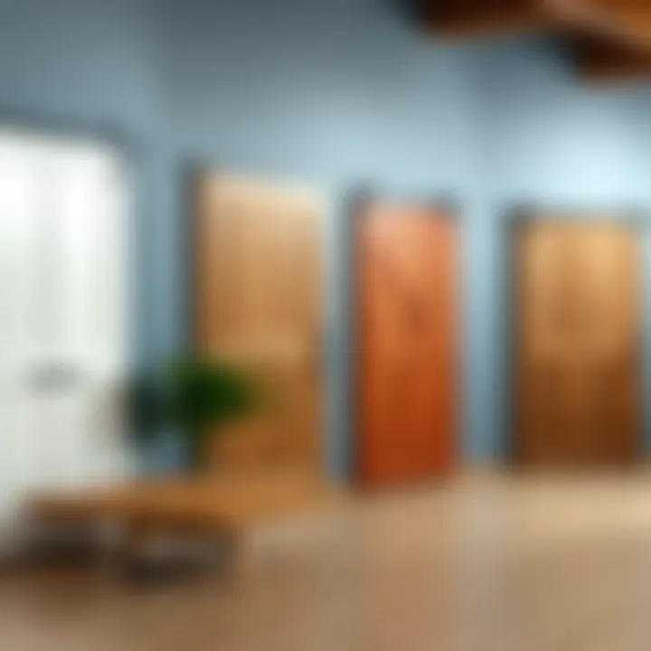 A variety of barn door materials displayed side by side, highlighting design choices.