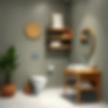 Maximize Vertical Space with Elegant Shelving Elegant bathroom shelving that maximizes vertical space