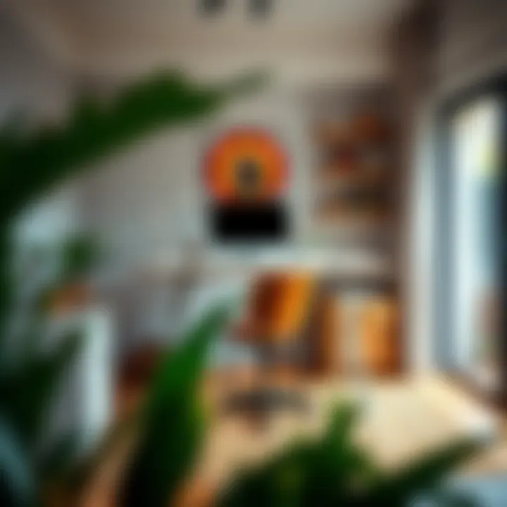 Stylish home office setup featuring a standing desk