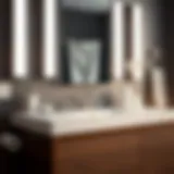 Elegant bathroom accessories displayed on a modern vanity