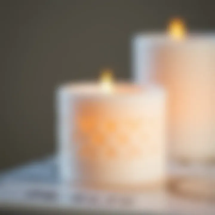 Artistic Detailing on Big Tea Light Candles Close-up of a big tea light candle with intricate patterns carved into the surface