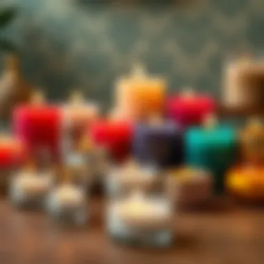 Diverse Designs of Big Tea Light Candles Elegant assortment of big tea light candles showcasing various designs and colors