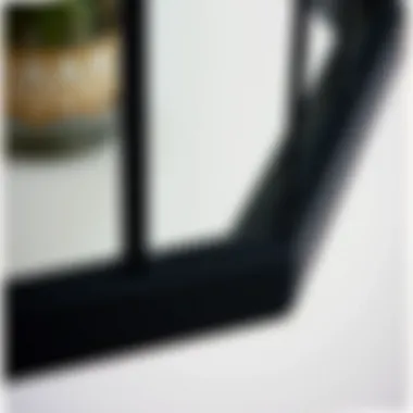 Intricate Design of the Bjorksta Frame A close-up view highlighting the intricate design details of the Bjorksta frame in black.