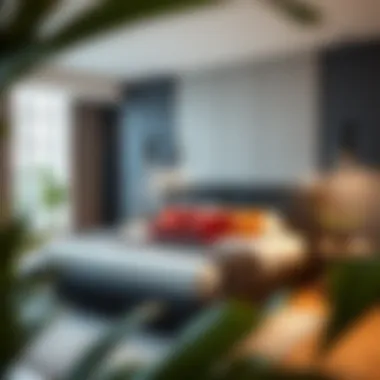 Modern Bedroom with Black Queen Bed Frame Stylish black queen bed frame in a modern bedroom setup