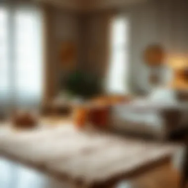 Blush throw rug in a serene bedroom setting.