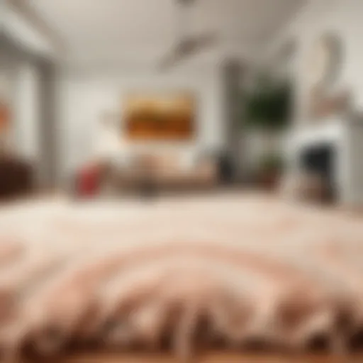 Aesthetic Appeal of Blush Throw Rugs in Modern Homes Elegant blush throw rug enhancing a contemporary living room.