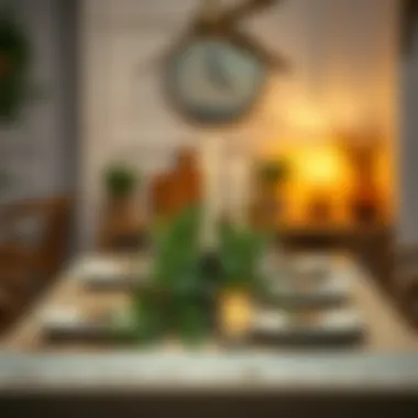 A beautifully arranged boho dining table with greenery and candles