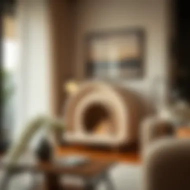 Stylish cat furniture enhancing living room aesthetics