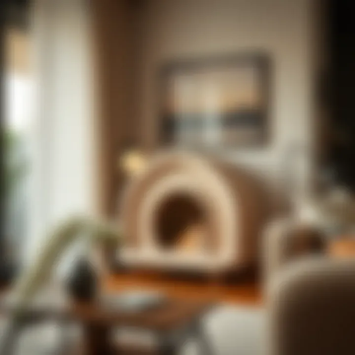 Stylish cat furniture enhancing living room aesthetics