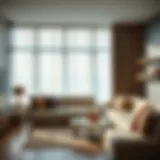 Stylish cat-proof vertical blinds in a modern living room