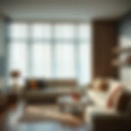 Stylish cat-proof vertical blinds in a modern living room