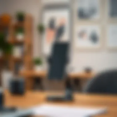 Transform Your Workspace with a Quality Phone Holder A professional workspace featuring a phone holder
