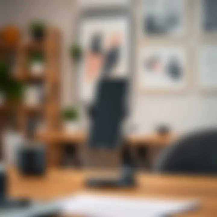 Transform Your Workspace with a Quality Phone Holder A professional workspace featuring a phone holder