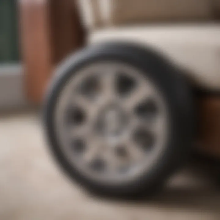 Innovative Wheel Design for Enhanced Functionality Close-up of chaise lounge chair wheels showcasing design and functionality