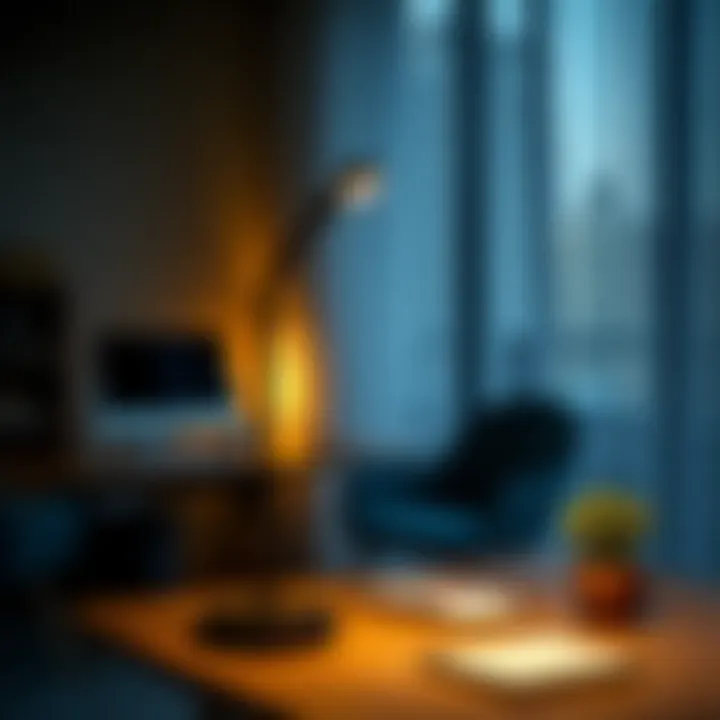 Creating Ambiance with Functional Lighting Chargeable lamp enhancing workspace ambiance.