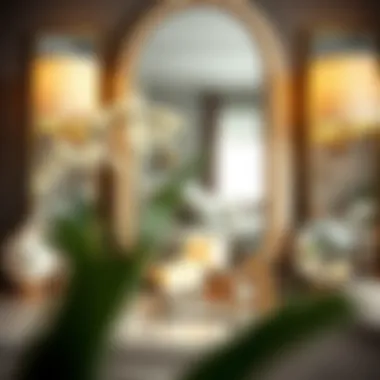 Elegant Vanity Accessories Arrangement Elegant arrangement of vanity accessories with mirrors and lighting