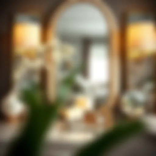 Elegant Vanity Accessories Arrangement Elegant arrangement of vanity accessories with mirrors and lighting