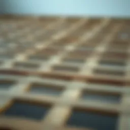 Detailed illustration of full size mattress slats arrangement