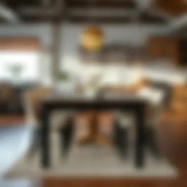 Versatile Square Table in Dining Space Versatile square table in a professional dining environment.