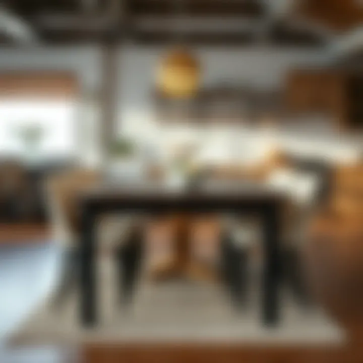 Versatile Square Table in Dining Space Versatile square table in a professional dining environment.