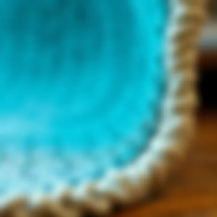 Luxurious Material of Area Rug Close-up of a luxurious material used in a 20-foot area rug, showcasing texture and design