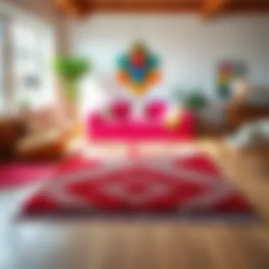 Maintained Area Rug in Vibrant Setting Maintenance tips illustrated through a well-kept 20-foot area rug in a vibrant setting