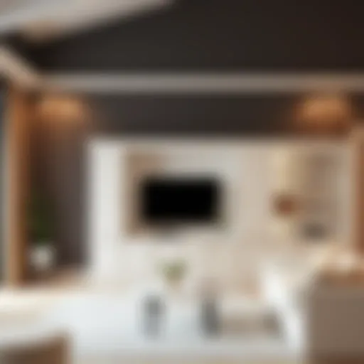 Elegant white cabinet in a modern living room