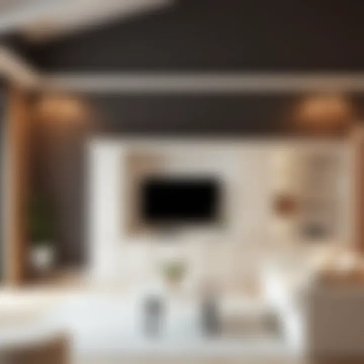 Elegant white cabinet in a modern living room