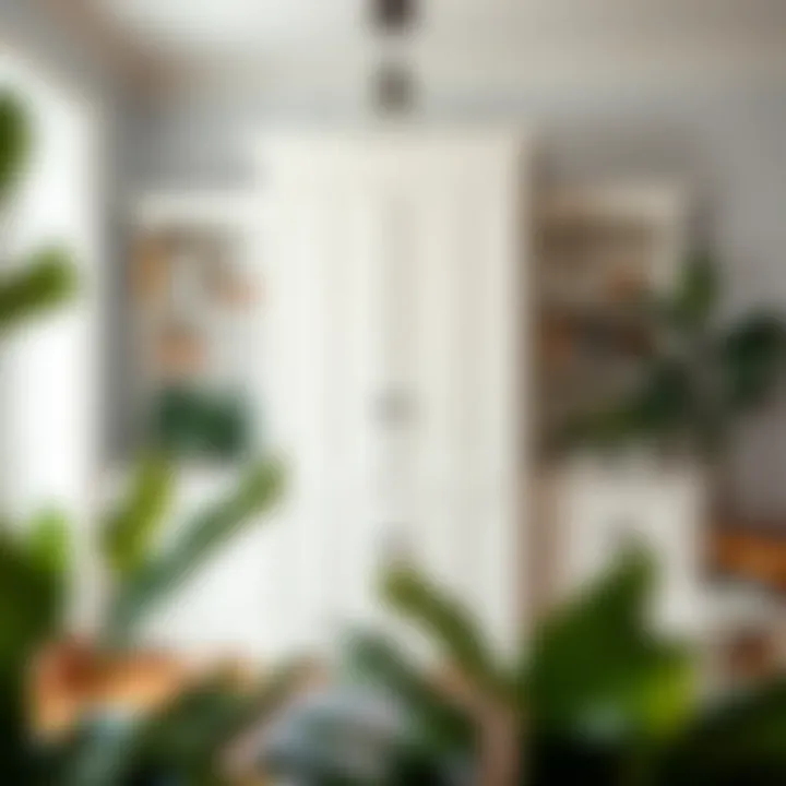 White cabinet in a chic, organized space