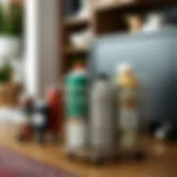 Elegant rolling can organizer displaying various design styles.