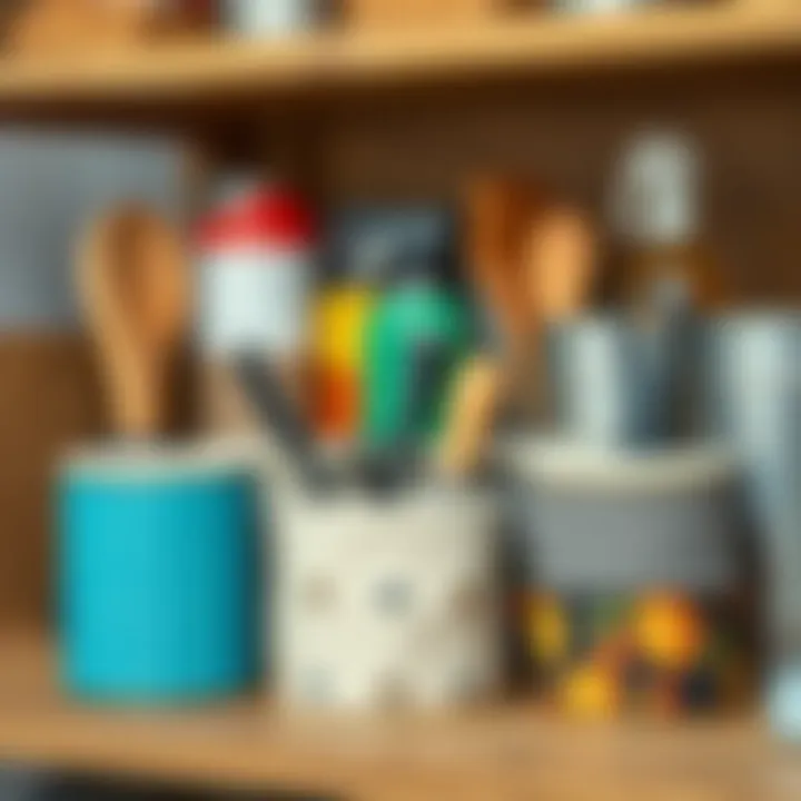 Diverse Materials for Rolling Can Organizers Various materials used in crafting rolling can organizers.