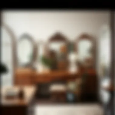 Diverse Styles of Mirrors Various styles of dressing table mirrors displayed