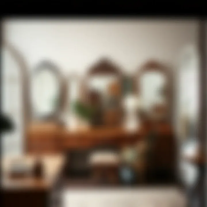 Diverse Styles of Mirrors Various styles of dressing table mirrors displayed