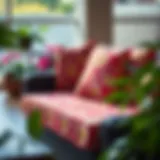 Luxurious deep seat patio cushion with vibrant slipcover