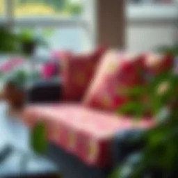 Luxurious deep seat patio cushion with vibrant slipcover