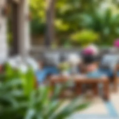 Stylish patio setup showcasing customized slipcovers