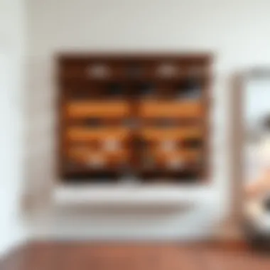 Elegant wall mounted shoe shelving showcasing a modern design