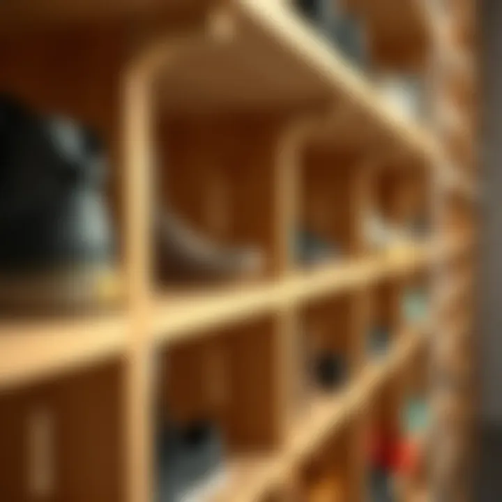 Close-up of materials used in durable shoe shelving construction