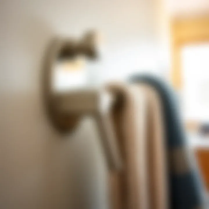 Close-up of materials used in towel rack construction