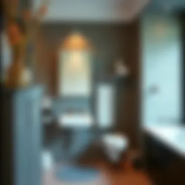 Stylish bathroom featuring a wall-mounted swivel towel rack