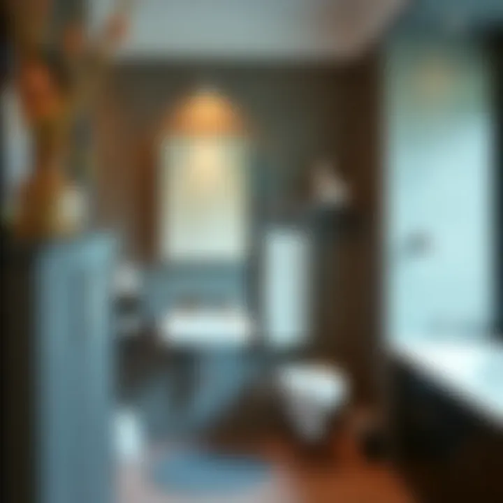 Stylish bathroom featuring a wall-mounted swivel towel rack