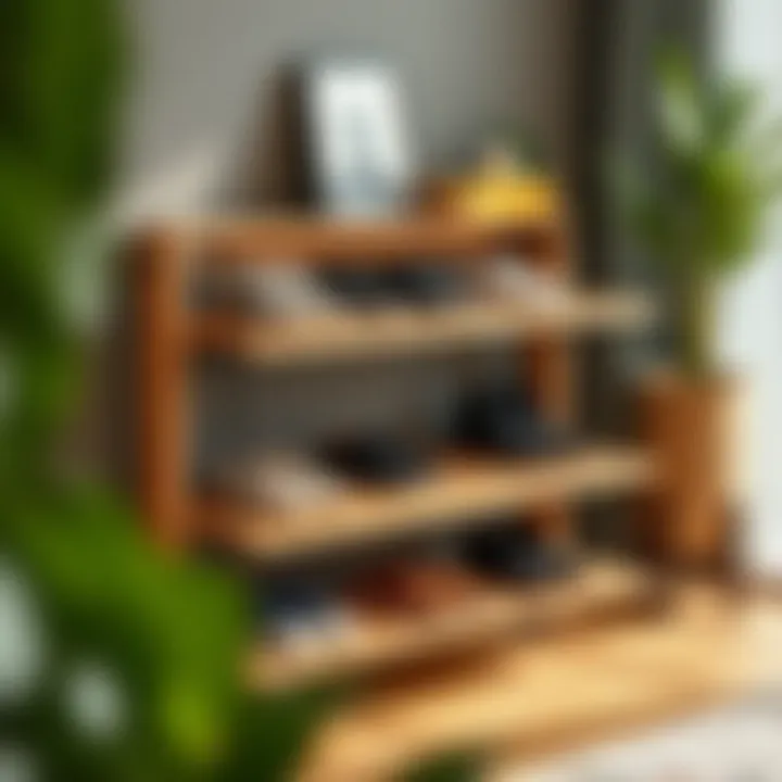 A beautifully designed shoe rack highlighting functional design elements