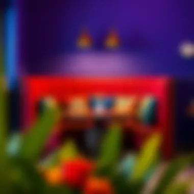 Cozy Corner Booth with Vibrant Decor Cozy corner booth with vibrant cushions and decor